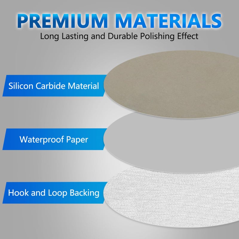 Vibra-TITE 3000 Grit 5 Inch Sanding Discs, VIBRATITE 70 Pieces Hook and Loop Wet Dry Sandpaper Round Sand Paper Pads for Orbital Sander Grinding Polishing Finishing - Image 3